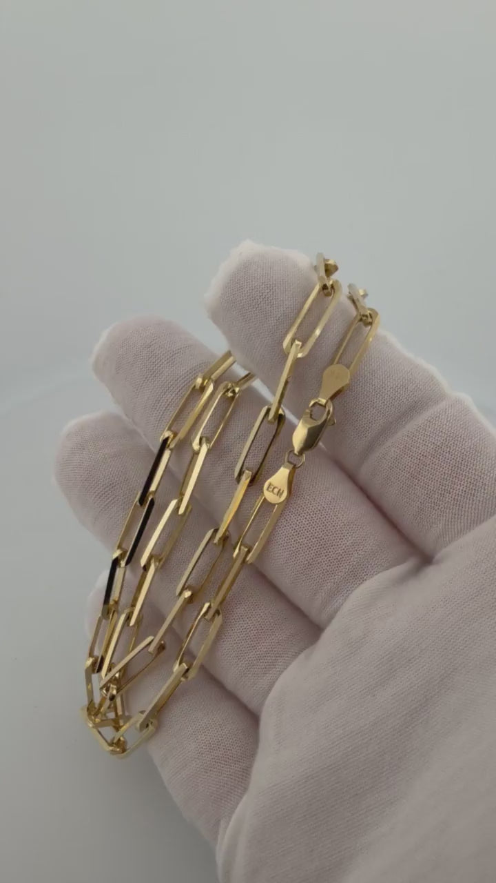 18" 14K Yellow Gold Paperclip Chain 5mm 21.9g