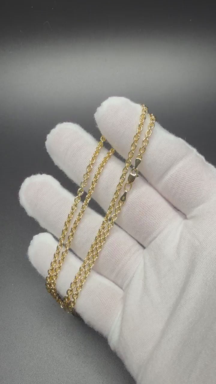 20" 14K Yellow Gold Rolo Link 3mm 5.3g