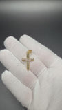 1.25" 14K two-tone gold square cross / crucifix pendant, 1.4g – Ott Family Jewelry (8)