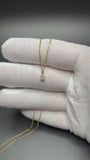 18" Gold over Silver Chain 1/4ctw Oval Lab Diamond Solitaire Pendant 1.4g