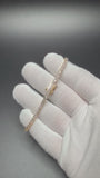 7.25" Gold over Silver .75ctw Natural Diamond Tennis Bracelet 3mm 10.9g
