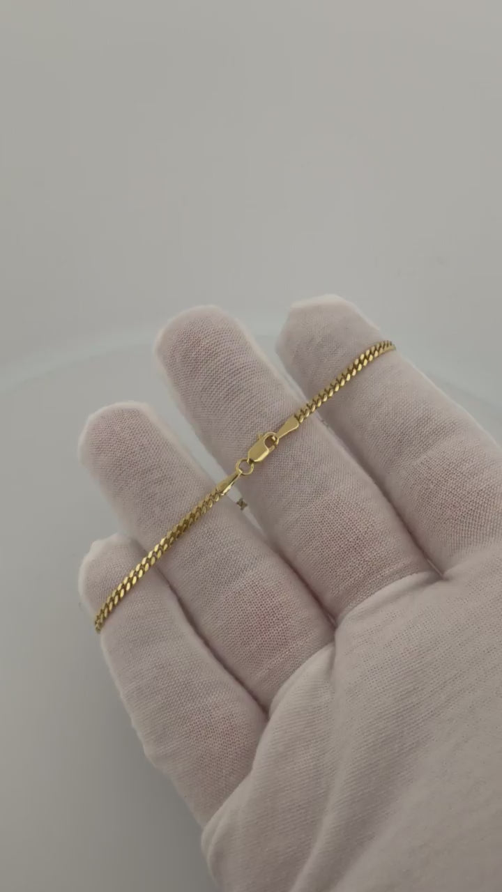 7.5" 2.5mm solid 14K yellow gold Cuban link bracelet, 3.6g – Ott Family Jewelry (8)
