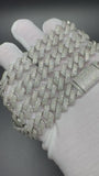 24" 14mm 26ctw Moissanite Silver Cuban Link 152.7g