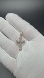1.25" 10k Yellow Gold Cross 1/2ctw Natural Diamond Pendant 6.7mm Bail 2.43g