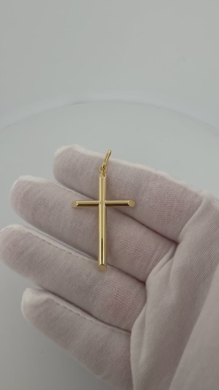 2" 14K yellow gold round cross pendant, 1.96g – Ott Family Jewelry (video)