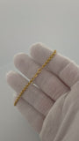 7.25" 14K Yellow Gold Rope Bracelet 3mm 1.31g