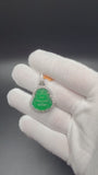 1.5" Silver Jade Buddha Pendant 1.5ctw VS/VVS Lab Diamond Halo & 6.2mm Bail 8.7g