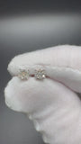 5mm 10k White Gold 1/5ctw Natural Diamond Cluster Studs .7g
