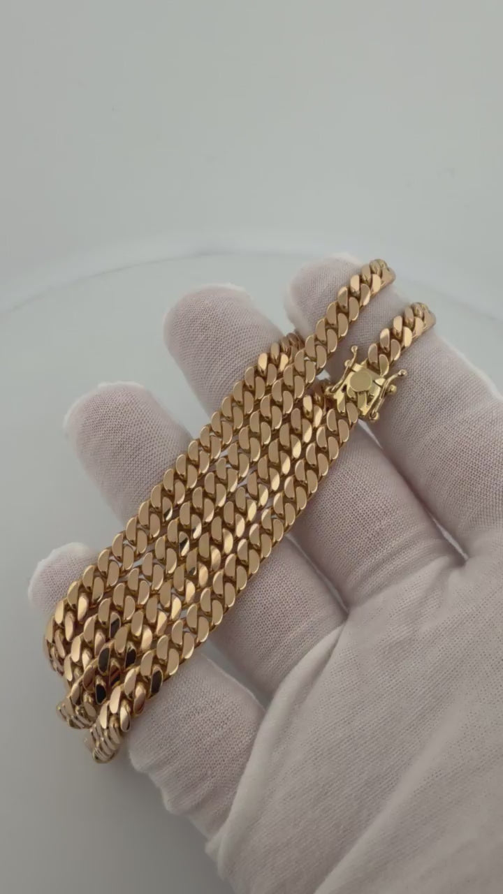 21" 18K Yellow Gold Handmade Cuban Link Chain 6mm 75.0g
