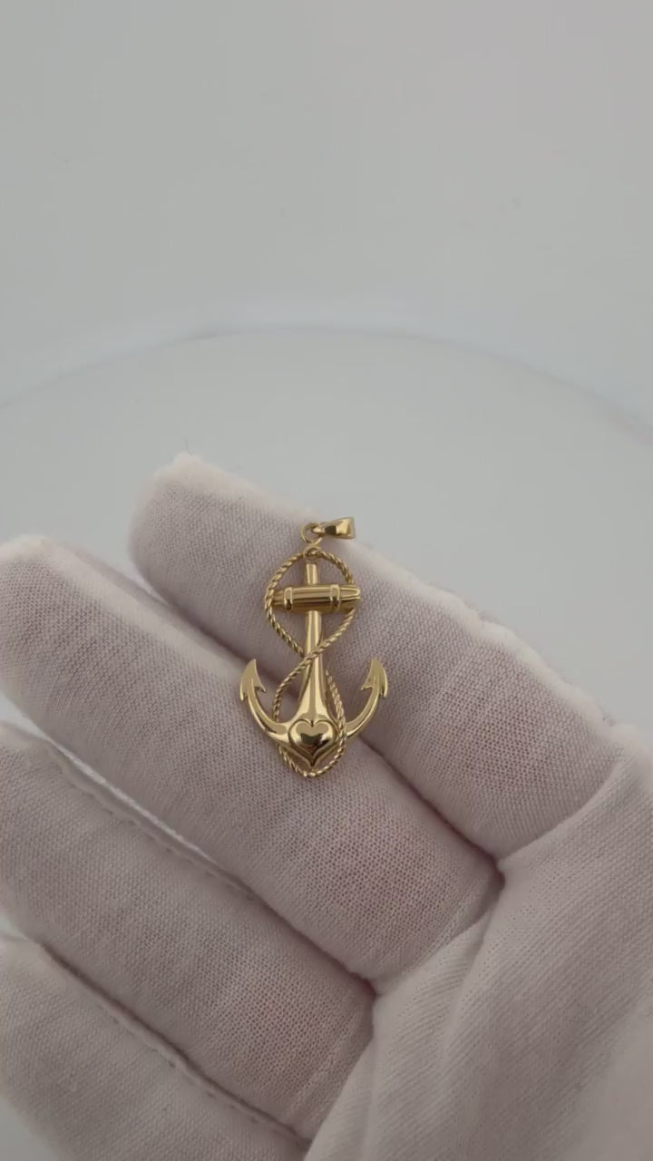 1.5" 14K yellow gold mariner cross pendant, 2.6g – Ott Family Jewelry (6)