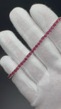 7.5” Silver 3mm Natural Ruby Tennis Bracelet 12g