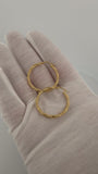 30mm x 2.5mm 14K Yellow Gold Twisted Hoops 1.8g
