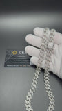12mm Moissanite Cuban Chain, 28.83ctw D VVS1, 925 Silver, 22" (118.7g)