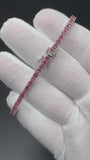 7.5” Silver 3mm Pink Tourmaline Tennis Bracelet 12g