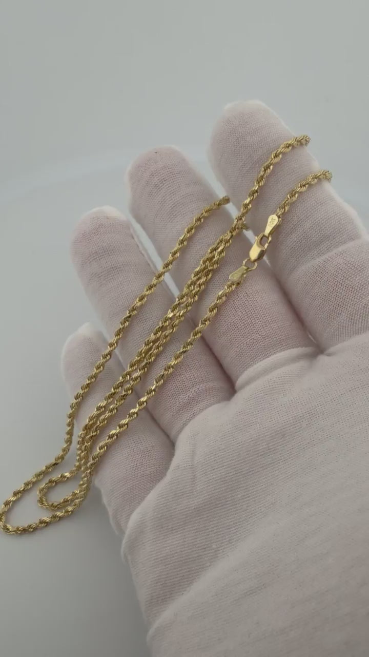 22" 2.5mm 10K yellow gold rope chain, 3.5g – Ott Family Jewelry – video