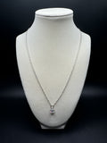18-20" Silver Paperclip Chain with 1.2ct F VVS Lab Diamond Solitaire Pendant 3.6g