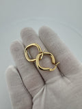 22mm 14k Yellow Gold Oval Tube Hoops 2.73g