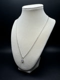 18-20" Silver Paperclip Chain with 1.2ct F VVS Lab Diamond Solitaire Pendant 3.6g