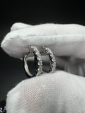 15mm Silver & Moissanite Huggies GRA Certified 2.3g