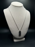 22" Silver Rounded Box Chain 2mm & 1" Black Dogtag with 1/4ctw VS/VVS Lab Diamonds 14.6g