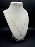18-20" Silver Paperclip Chain with 1.2ct F VVS Lab Diamond Solitaire Pendant 3.6g