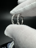 15mm Silver & Moissanite Huggies GRA Certified 2.3g
