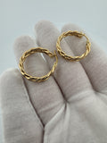 25mm 14k Yellow Gold Braided Hoops 4.6g