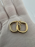 22mm 14k Yellow Gold Oval Tube Hoops 2.73g