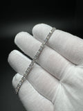 7" Silver 4ctw VS/VVS Lab Diamond Tennis Bracelet 7.2g
