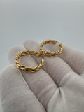 25mm 14k Yellow Gold Braided Hoops 4.6g