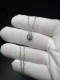 18-20" Silver Paperclip Chain with 1.2ct F VVS Lab Diamond Solitaire Pendant 3.6g