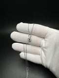 18-20" Silver Paperclip Chain with 1.2ct F VVS Lab Diamond Solitaire Pendant 3.6g