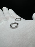 15mm Silver & Moissanite Huggies GRA Certified 2.3g