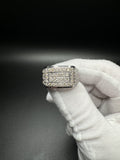 New Size 12.5 10k White Gold est 2ctw Natural Diamond Men's Ring 7.4g
