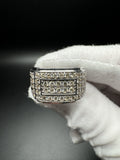 New Size 12.5 10k White Gold est 2ctw Natural Diamond Men's Ring 7.4g