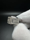 New Size 12.5 10k White Gold est 2ctw Natural Diamond Men's Ring 7.4g