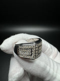 New Size 12.5 10k White Gold est 2ctw Natural Diamond Men's Ring 7.4g