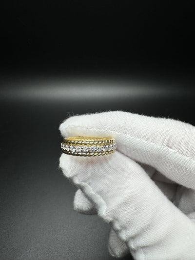 New Size 6.75 18k Yellow Gold 2/3ctw E VVS Lab Diamond Eternity Ring 5mm 5.7g
