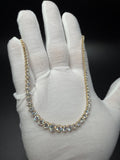17" 14k yellow gold graduated riviera lab diamond tennis chain, 15.14ctw E-F VS, 16.68g – Ott Family Jewelry (10)
