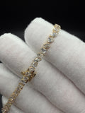 7" 14k yellow gold fancy shape lab diamond tennis bracelet, 4.59ctw E-F VVS-VS, 5.52g – Ott Family Jewelry (5)