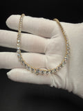 17" 14k yellow gold graduated riviera lab diamond tennis chain, 15.14ctw E-F VS, 16.68g – Ott Family Jewelry (6)