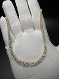 17" 14k yellow gold graduated riviera lab diamond tennis chain, 15.14ctw E-F VS, 16.68g – Ott Family Jewelry (8)