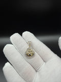 1" 10k Yellow Gold 1/3ctw Natural Diamond Buddha Pendant 5.1mm Bail 2.7g