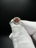 Size 7 14k White Gold .51ct Fancy Intense Pink VS1 Round Lab Diamond Center & .35ctw E VVS2 Lab Diamonds on Band EGL Certified 2.1g