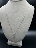 24" 14k White Gold Box Chain & 3/4" Infinity Pendant 1/5ctw Natural Diamonds 4.4g