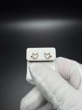 8mm 10k Yellow Gold Natural Diamond Heart Shape Studs with Devil Horns & Ruby Tail .6g