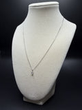 16-18" Adjustable Silver Cable Chain with 1/4ct Emerald Cut VS/VVS Lab Diamond Solitaire Pendant 1.1g