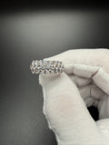 Size 7 14k White Gold 3ctw E-F VS/VVS Lab Diamond 3 Row Fashion Ring 4.35g
