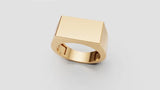 50% Deposit — Size 8 14k Yellow Gold Square Top Signet Ring (Christopher Hayes)