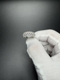 Size 7 14k White Gold 3ctw E-F VS/VVS Lab Diamond 3 Row Fashion Ring 4.35g